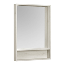 Зеркальный шкаф Акватон Флай 60, белый, дуб крафт - фото, отзывы, цена