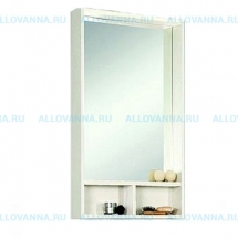 Зеркало-шкаф Акватон Йорк 60, белый глянец/выбеленное дерево - фото, отзывы, цена