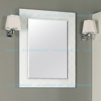 Зеркало Акватон Венеция 75, белое и Светильник 3013/M/CR цвет хром, плафон белый - фото, отзывы, цена