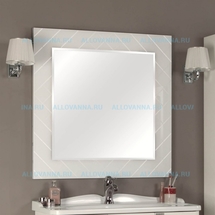 Зеркало Акватон Венеция 90 белое и Светильник 3013/M/CR цвет хром, плафон белый - фото, отзывы, цена