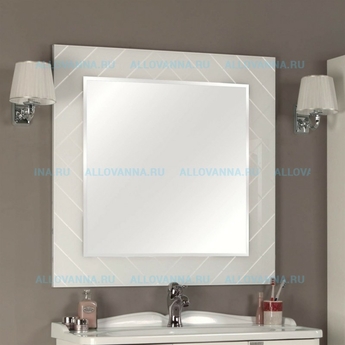 Зеркало Акватон Венеция 90 белое и Светильник 3013/M/CR цвет хром, плафон белый - фото, отзывы, цена