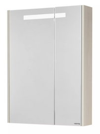 Зеркальный шкаф Акватон Верди 60, Белый Глянцевый/Ясень Фабрик - фото, отзывы, цена