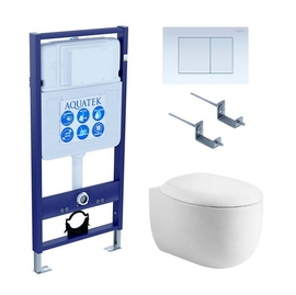 Комплект Aquatek Альтаир SET AQUATEK АЛЬТАИР cm-009 4в1: инсталляция с унитазом АЛЬТАИР AQ1980-00 с крышкой-сиденьем микролифт - фото, отзывы, цена