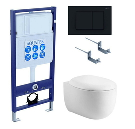 Комплект Aquatek Альтаир SET AQUATEK АЛЬТАИР cm-012 4в1: инсталляция с унитазом АЛЬТАИР AQ1980-00 с крышкой-сиденьем микролифт - фото, отзывы, цена