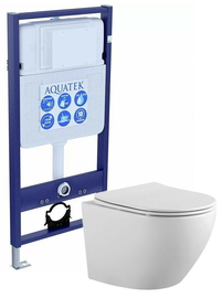 Комплект Aquatek Европа SET AQUATEK ЕВРОПА cm: инсталляция с унитазом ЕВРОПА AQ1900-00 с тонким сиденьем микролифт - фото, отзывы, цена