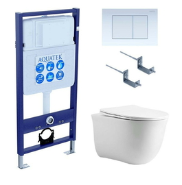 Комплект Aquatek Классик SET AQUATEK КЛАССИК cm-009 4в1: инсталляция с унитазом КЛАССИК AQ1112-00 с крышкой-сиденьем микролифт - фото, отзывы, цена