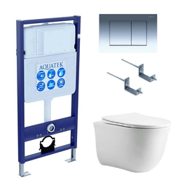 Комплект Aquatek Классик SET AQUATEK КЛАССИК cm-010 4в1: инсталляция с унитазом КЛАССИК AQ1112-00 с крышкой-сиденьем микролифт - фото, отзывы, цена