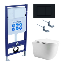 Комплект Aquatek Классик SET AQUATEK КЛАССИК cm-012 4в1: инсталляция с унитазом КЛАССИК AQ1112-00 с крышкой-сиденьем микролифт - фото, отзывы, цена