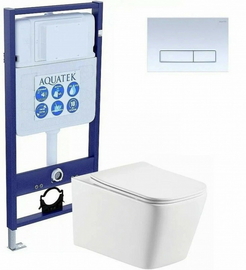 Комплект Aquatek Либра New SET AQUATEK ЛИБРА N KDI21: инсталляция с унитазом ЛИБРА AQ0530N-00 с тонким сиденьем микролифт - фото, отзывы, цена