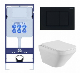 Комплект Aquatek Лира SET AQUATEK ЛИРА-012 4в1: инсталляция с унитазом ЛИРА AQ1155-00 с крышкой-сиденьем микролифт - фото, отзывы, цена