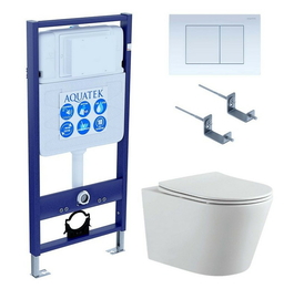 Комплект Aquatek Вега Set AQUATEK ВЕГА-009 4в1: инсталляция с унитазом ВЕГА AQ1905-00 с крышкой-сиденьем микролифт - фото, отзывы, цена