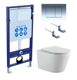 Комплект Aquatek Вега Set AQUATEK ВЕГА-010 4в1: инсталляция с унитазом ВЕГА AQ1905-00 с крышкой-сиденьем микролифт - фото, отзывы, цена