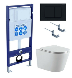 Комплект Aquatek Вега Set AQUATEK ВЕГА-012 4в1: инсталляция с унитазом ВЕГА AQ1905-00 с крышкой-сиденьем микролифт - фото, отзывы, цена