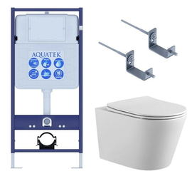 Комплект Aquatek Вега Set AQUATEK ВЕГА-KKI2: инсталляция с унитазом ВЕГА AQ1905-00 тонким сиденьем микролифт - фото, отзывы, цена