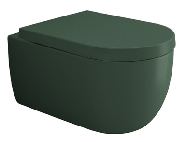 Унитаз подвесной Bocchi V-Tondo, безободковый, матовый зеленый, 1416-027-0129 (без сидения) - фото, отзывы, цена