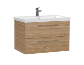 Тумба подвесная Cersanit Lara 70 с раковиной Como 70, орех - фото, отзывы, цена