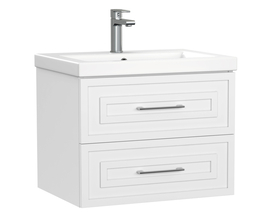 Тумба подвесная Cersanit Classic 60 с раковиной Como 60, белая матовая - фото, отзывы, цена