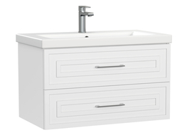 Тумба подвесная Cersanit Classic 80 с раковиной Como 80, белая матовая - фото, отзывы, цена