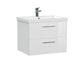 Тумба подвесная Cersanit Lara 60 с раковиной Como 60, белый - фото, отзывы, цена