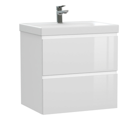 Тумба подвесная Cersanit Moduo 60 с раковиной Moduo 60, белый - фото, отзывы, цена