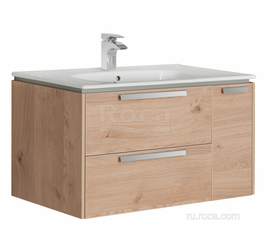 Тумба с раковиной Roca Lago 800мм, раковина Roca Victoria, светлый дуб, 857296444 - фото, отзывы, цена
