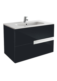 Тумба с раковиной Roca Victoria Nord Black Edition 800, подвесная,черный глянец, ZRU9000097 - фото, отзывы, цена