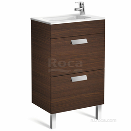 Тумба с раковиной Roca Debba 600мм, 2 ящика, венге, ZRU9302707 - фото, отзывы, цена
