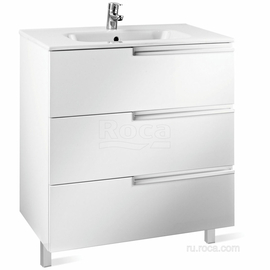 Тумба с раковиной Roca Victoria Nord Ice Edition 600, 3 ящика, белый глянец, ZRU9302834 - фото, отзывы, цена