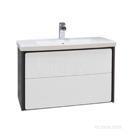 Тумба с раковиной Roca Ronda 700, раковина Roca The Gap Unik, антрацит/белый глянец, ZRU9302964 - фото, отзывы, цена