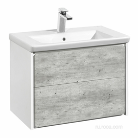 Тумба с раковиной Roca Ronda 700, раковина Roca The Gap Unik, бетон/белый глянец, ZRU9303003 - фото, отзывы, цена