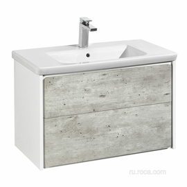 Тумба с раковиной Roca Ronda 800, раковина Roca The Gap Unik, бетон/белый глянец, ZRU9303004 - фото, отзывы, цена