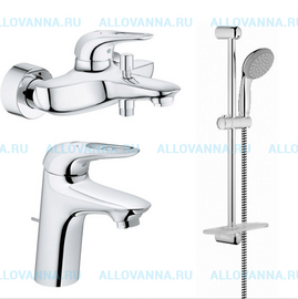 Комплект смесителей с душем GROHE Eurostyle New 124416 - фото, отзывы, цена