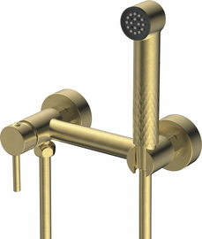 Смеситель Splenka настенный с гигиеническим душем, золотой сатин, S99.51.03 - фото, отзывы, цена