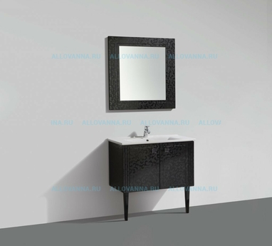 Комплект мебели BelBagno ATRIA 850, Nero Laccato Lucido, с дверцами - фото, отзывы, цена