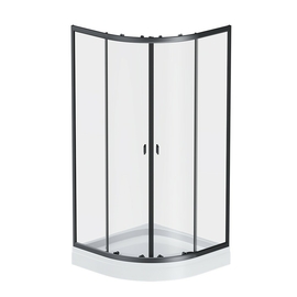 Душевое ограждение AM.PM X-Joy Twin Slide c поддоном 80x80, профиль черный W88E-205-080BT64 - фото, отзывы, цена