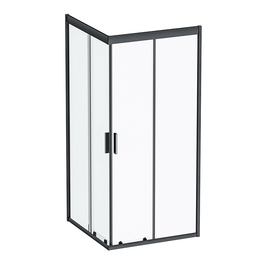 Душевое ограждение AM.PM Gem Square Slide 90x90 стекло прозрачное, профиль черный матовый, W90G-403-090BT - фото, отзывы, цена