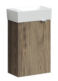Тумба Sancos Mini 35 с раковиной Element 38, левая, подвесная, дуб чарльстон - фото, отзывы, цена