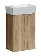Тумба Sancos Mini 35 с раковиной Element 38, левая, подвесная, дуб галифакс натуральный - фото, отзывы, цена