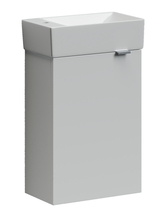 Тумба Sancos Mini 35 с раковиной Element 38, левая, подвесная, белый глянец - фото, отзывы, цена