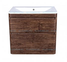 Тумба подвесная Style Line El Fante Атлантика 80 и раковина Атлантика 80 Люкс старое дерево - фото, отзывы, цена