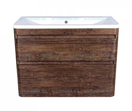 Тумба подвесная Style Line El Fante Атлантика 100 и раковина Атлантика 100 Люкс старое дерево - фото, отзывы, цена